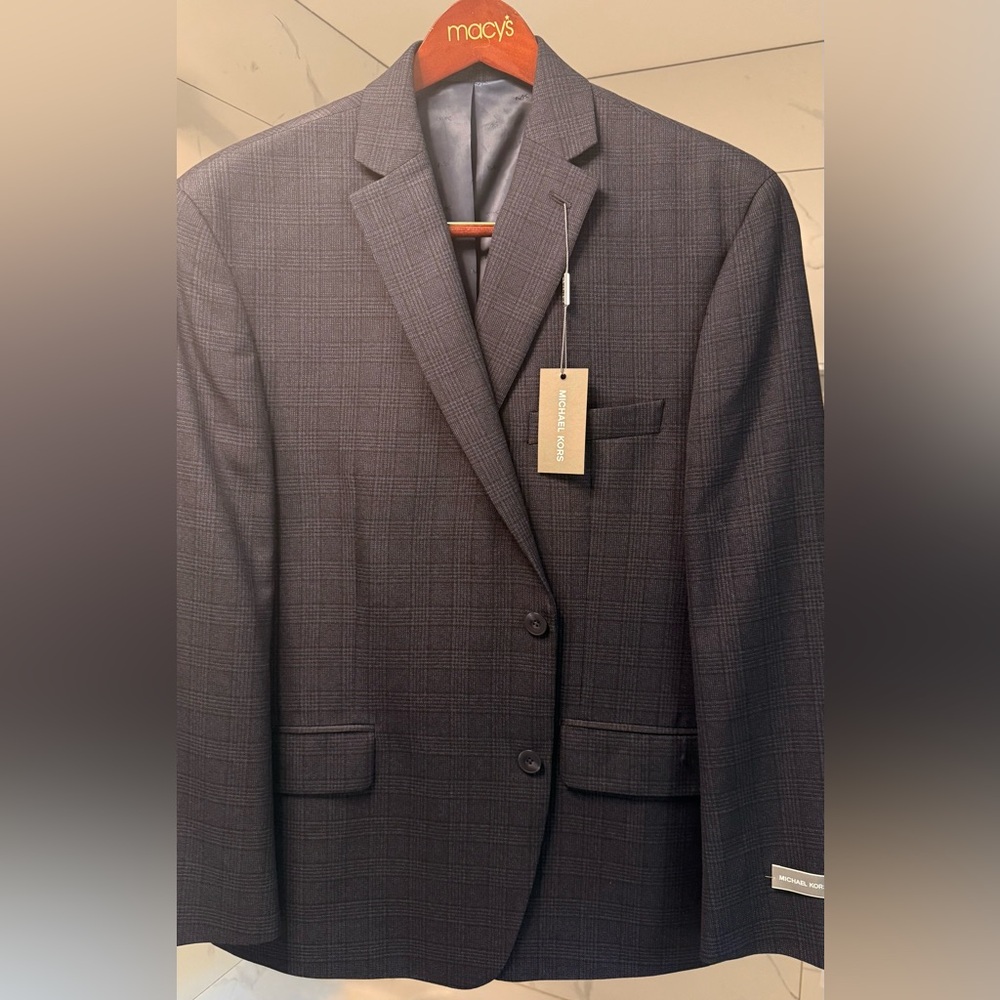 Michael Kors Men's Charcoal Checkered Blazer